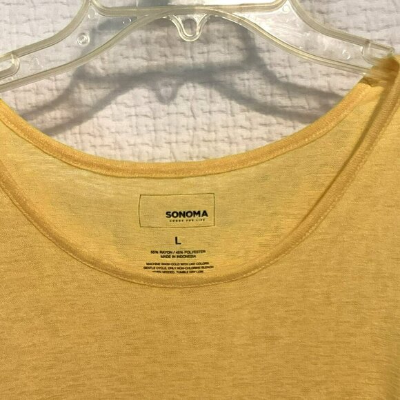 Sonoma Goods For Life Tank Top Flowy Lightweight Women's Sz Large Yellow Relaxed - Picture 2 of 7